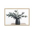Picture of Black vase with green leafs _GroupedProduct_Rectangle_Landscape_Photography _GroupedProduct_Rectangle_Landscape_Framed_Matted_