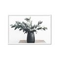 Picture of Black vase with green leafs _GroupedProduct_Rectangle_Landscape_Photography _GroupedProduct_Rectangle_Landscape_Framed_Matted_