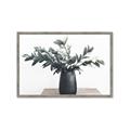 Picture of Black vase with green leafs _GroupedProduct_Rectangle_Landscape_Photography _GroupedProduct_Rectangle_Landscape_Framed_Matted_