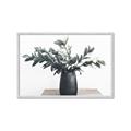Picture of Black vase with green leafs _GroupedProduct_Rectangle_Landscape_Photography _GroupedProduct_Rectangle_Landscape_Framed_Matted_
