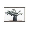 Picture of Black vase with green leafs _GroupedProduct_Rectangle_Landscape_Photography _GroupedProduct_Rectangle_Landscape_Framed_Matted_