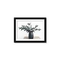 Picture of Black vase with green leafs _GroupedProduct_Rectangle_Landscape_Photography _GroupedProduct_Rectangle_Landscape_Framed_Matted_