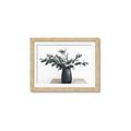 Picture of Black vase with green leafs _GroupedProduct_Rectangle_Landscape_Photography _GroupedProduct_Rectangle_Landscape_Framed_Matted_