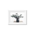 Picture of Black vase with green leafs _GroupedProduct_Rectangle_Landscape_Photography _GroupedProduct_Rectangle_Landscape_Framed_Matted_