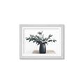 Picture of Black vase with green leafs _GroupedProduct_Rectangle_Landscape_Photography _GroupedProduct_Rectangle_Landscape_Framed_Matted_