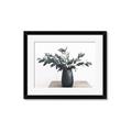 Picture of Black vase with green leafs _GroupedProduct_Rectangle_Landscape_Photography _GroupedProduct_Rectangle_Landscape_Framed_Matted_