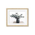 Picture of Black vase with green leafs _GroupedProduct_Rectangle_Landscape_Photography _GroupedProduct_Rectangle_Landscape_Framed_Matted_