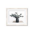 Picture of Black vase with green leafs _GroupedProduct_Rectangle_Landscape_Photography _GroupedProduct_Rectangle_Landscape_Framed_Matted_