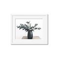 Picture of Black vase with green leafs _GroupedProduct_Rectangle_Landscape_Photography _GroupedProduct_Rectangle_Landscape_Framed_Matted_