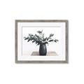 Picture of Black vase with green leafs _GroupedProduct_Rectangle_Landscape_Photography _GroupedProduct_Rectangle_Landscape_Framed_Matted_