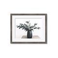 Picture of Black vase with green leafs _GroupedProduct_Rectangle_Landscape_Photography _GroupedProduct_Rectangle_Landscape_Framed_Matted_