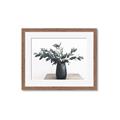 Picture of Black vase with green leafs _GroupedProduct_Rectangle_Landscape_Photography _GroupedProduct_Rectangle_Landscape_Framed_Matted_