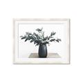 Picture of Black vase with green leafs _GroupedProduct_Rectangle_Landscape_Photography _GroupedProduct_Rectangle_Landscape_Framed_Matted_