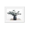 Picture of Black vase with green leafs _GroupedProduct_Rectangle_Landscape_Photography _GroupedProduct_Rectangle_Landscape_Framed_Matted_