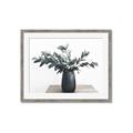 Picture of Black vase with green leafs _GroupedProduct_Rectangle_Landscape_Photography _GroupedProduct_Rectangle_Landscape_Framed_Matted_
