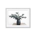 Picture of Black vase with green leafs _GroupedProduct_Rectangle_Landscape_Photography _GroupedProduct_Rectangle_Landscape_Framed_Matted_