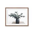 Picture of Black vase with green leafs _GroupedProduct_Rectangle_Landscape_Photography _GroupedProduct_Rectangle_Landscape_Framed_Matted_