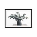 Picture of Black vase with green leafs _GroupedProduct_Rectangle_Landscape_Photography _GroupedProduct_Rectangle_Landscape_Framed_Matted_