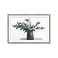 Picture of Black vase with green leafs _GroupedProduct_Rectangle_Landscape_Photography _GroupedProduct_Rectangle_Landscape_Framed_Matted_