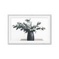 Picture of Black vase with green leafs _GroupedProduct_Rectangle_Landscape_Photography _GroupedProduct_Rectangle_Landscape_Framed_Matted_