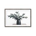 Picture of Black vase with green leafs _GroupedProduct_Rectangle_Landscape_Photography _GroupedProduct_Rectangle_Landscape_Framed_Matted_