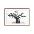 Picture of Black vase with green leafs _GroupedProduct_Rectangle_Landscape_Photography _GroupedProduct_Rectangle_Landscape_Framed_Matted_