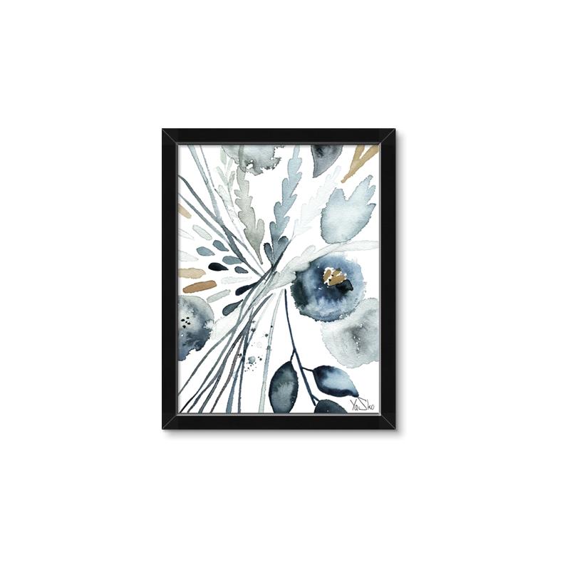 Picture of Dainty Bloom Gray I  _GroupedProduct_Rectangle_Portrait_Framed_Matted_
