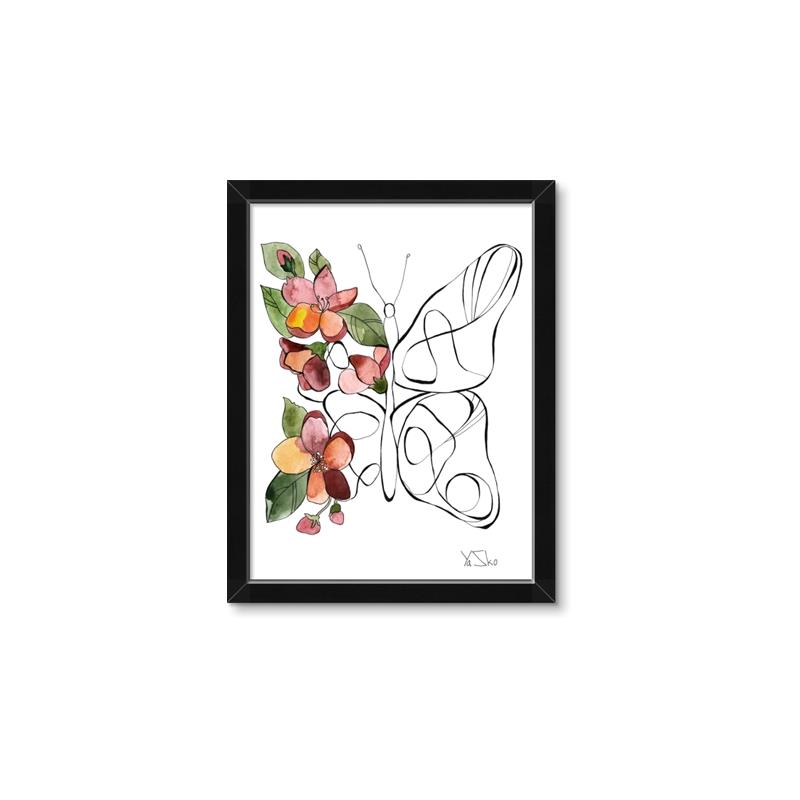 Picture of Floral Butterfly I _GroupedProduct_Rectangle_Portrait_Framed_Matted_