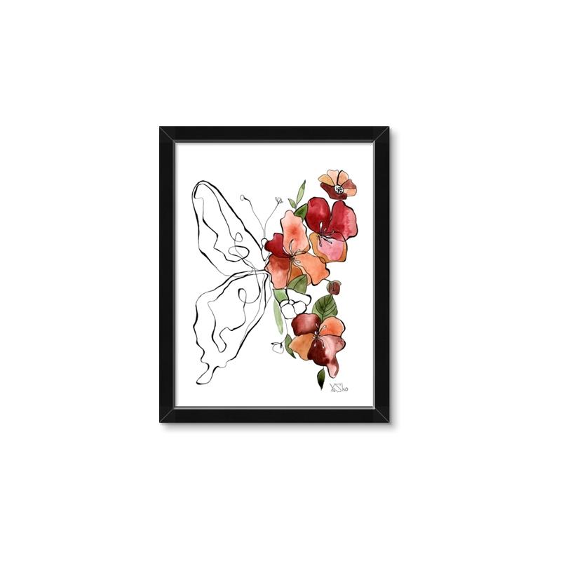 Picture of Floral Butterfly II _GroupedProduct_Rectangle_Portrait_Framed_Matted_