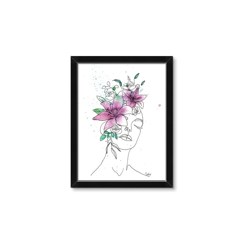 Picture of Purple and Green Flroal Figurative _GroupedProduct_Rectangle_Portrait_Framed_Matted_