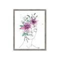 Picture of Purple and Green Flroal Figurative _GroupedProduct_Rectangle_Portrait_Framed_Matted_