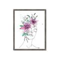 Picture of Purple and Green Flroal Figurative _GroupedProduct_Rectangle_Portrait_Framed_Matted_