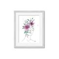 Picture of Purple and Green Flroal Figurative _GroupedProduct_Rectangle_Portrait_Framed_Matted_
