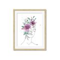 Picture of Purple and Green Flroal Figurative _GroupedProduct_Rectangle_Portrait_Framed_Matted_