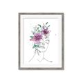 Picture of Purple and Green Flroal Figurative _GroupedProduct_Rectangle_Portrait_Framed_Matted_