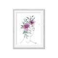 Picture of Purple and Green Flroal Figurative _GroupedProduct_Rectangle_Portrait_Framed_Matted_