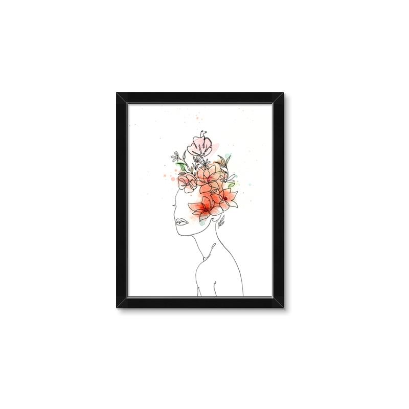 Picture of Orange Floral Figurative _GroupedProduct_Rectangle_Portrait_Framed_Matted_