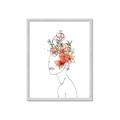 Picture of Orange Floral Figurative _GroupedProduct_Rectangle_Portrait_Framed_Matted_
