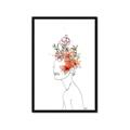 Picture of Orange Floral Figurative _GroupedProduct_Rectangle_Portrait_Framed_Matted_