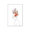 Picture of Orange Floral Figurative _GroupedProduct_Rectangle_Portrait_Framed_Matted_