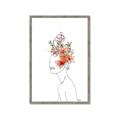 Picture of Orange Floral Figurative _GroupedProduct_Rectangle_Portrait_Framed_Matted_