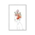 Picture of Orange Floral Figurative _GroupedProduct_Rectangle_Portrait_Framed_Matted_