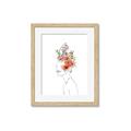 Picture of Orange Floral Figurative _GroupedProduct_Rectangle_Portrait_Framed_Matted_