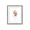 Picture of Orange Floral Figurative _GroupedProduct_Rectangle_Portrait_Framed_Matted_