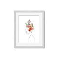 Picture of Orange Floral Figurative _GroupedProduct_Rectangle_Portrait_Framed_Matted_