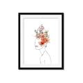 Picture of Orange Floral Figurative _GroupedProduct_Rectangle_Portrait_Framed_Matted_