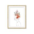 Picture of Orange Floral Figurative _GroupedProduct_Rectangle_Portrait_Framed_Matted_