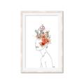 Picture of Orange Floral Figurative _GroupedProduct_Rectangle_Portrait_Framed_Matted_