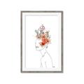 Picture of Orange Floral Figurative _GroupedProduct_Rectangle_Portrait_Framed_Matted_