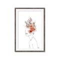 Picture of Orange Floral Figurative _GroupedProduct_Rectangle_Portrait_Framed_Matted_